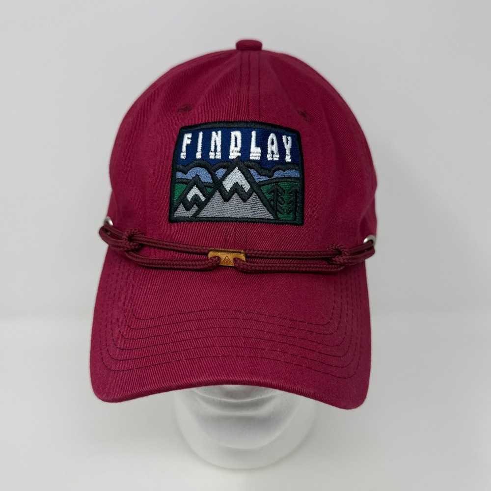 Findlay Hats Portland Oregon Burgundy Mountain Patch Lace Stash Pocket Cap Hat